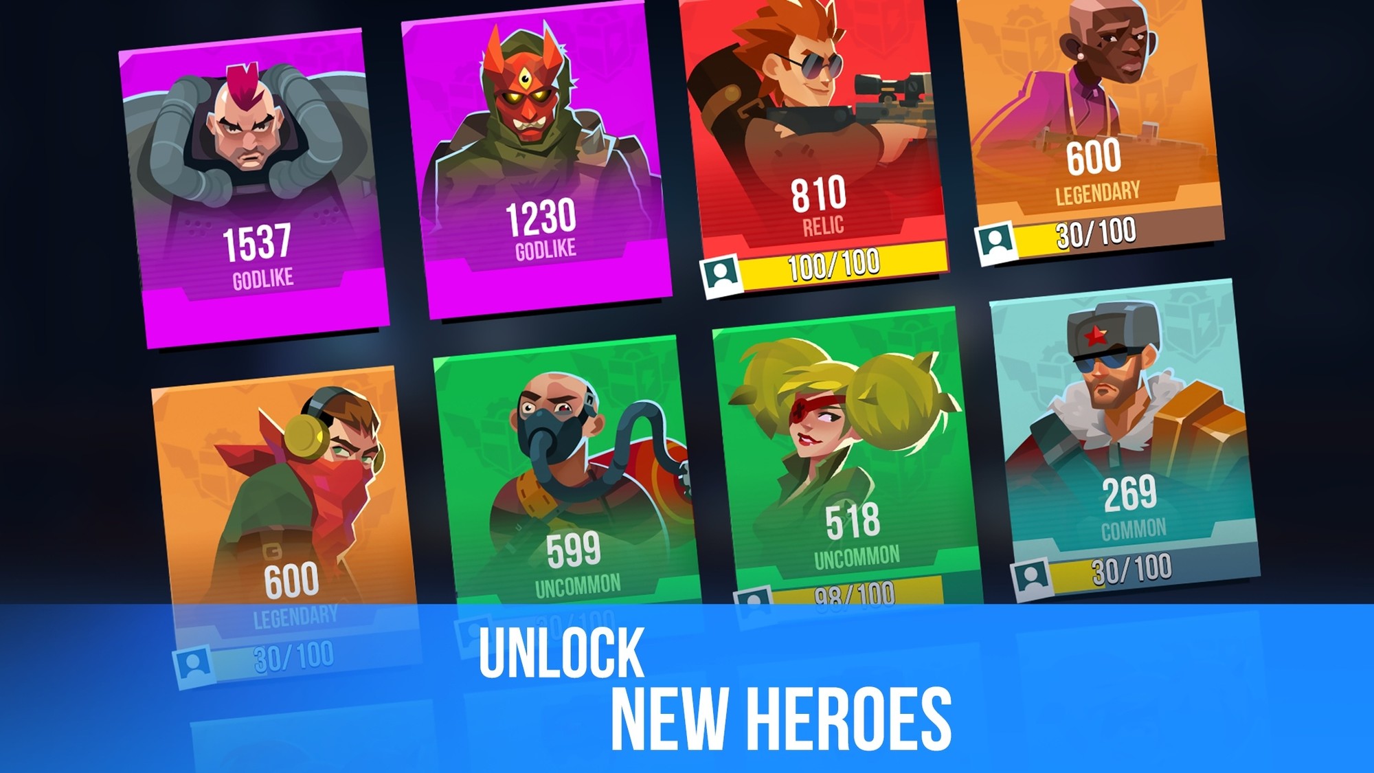 Unlock new heroes